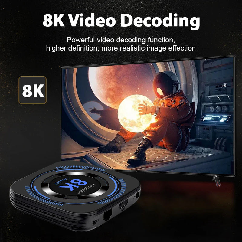 MagCubic Android 12 TV Box, 8K Ultra HD Streaming, 32 GB Storage, Dual band WiFi